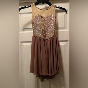 Weissman Multicolor Sequin and Brown Dress